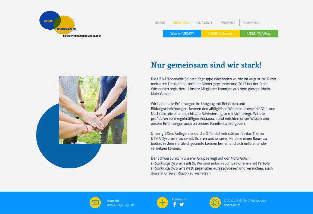 Screenshot der Homepage der
